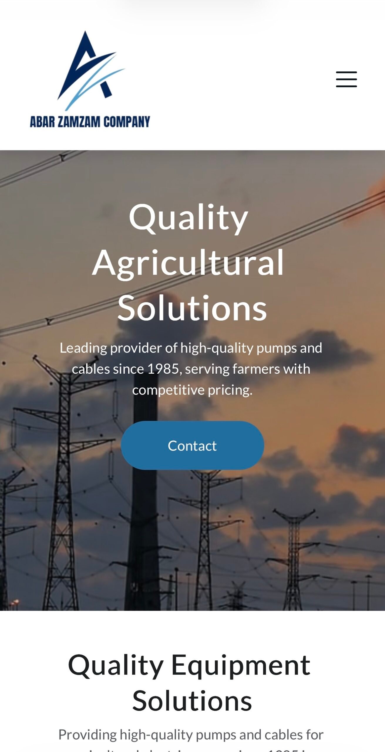 Abar Zamzam website mobile design
